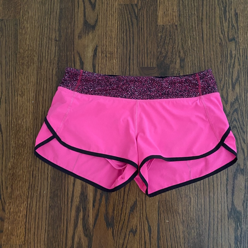Women’s Athletic Shorts - Pink Glitter Waistband